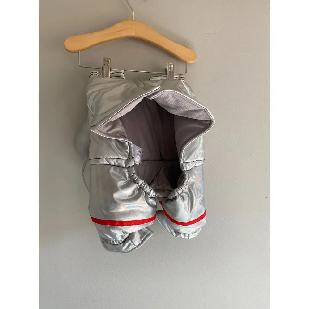 Moon Doggie Spooky Night Astronaut Dog Costume Silver Iridescent Space Suit Sz L